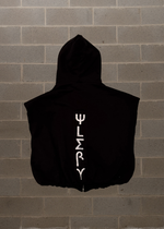 WLRY BLACK PADDED SLEEVELESS HOODIE