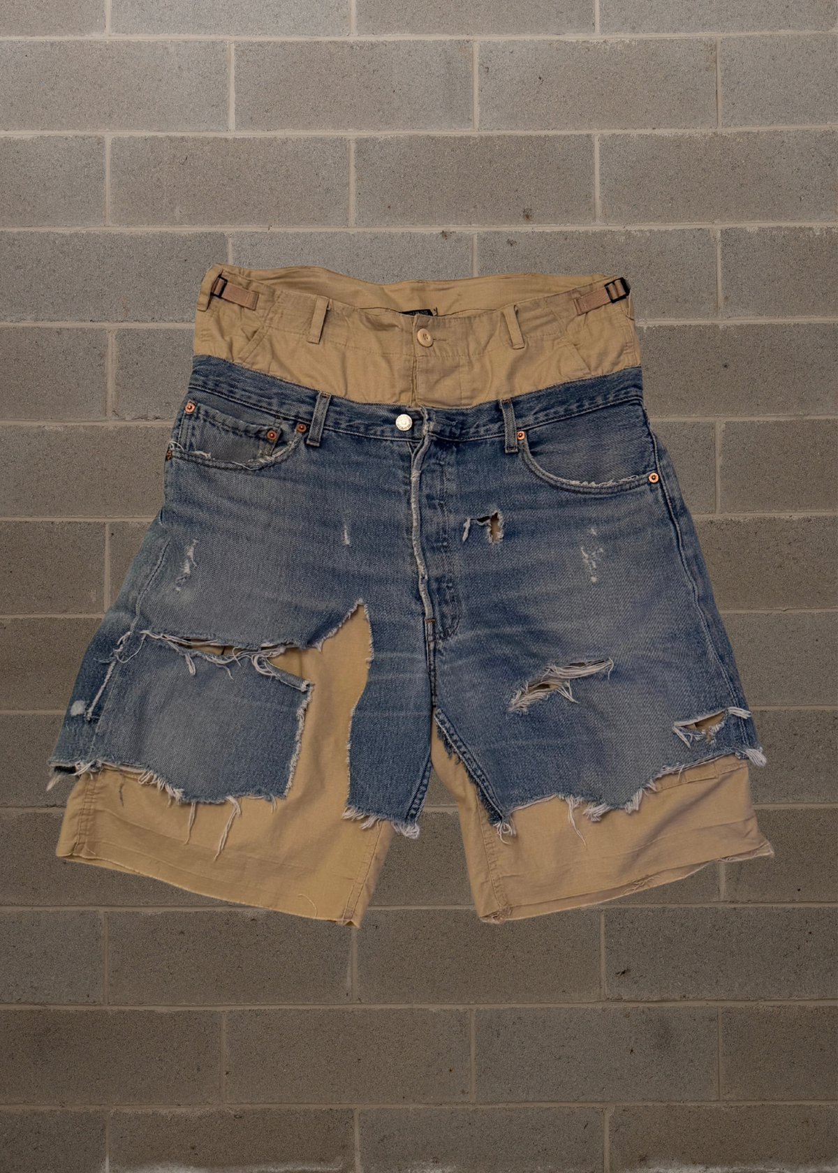 WLRY DISTRESSED PANTS BEIGE 1 OF 1