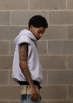 WLRY GREY PADDED SLEEVELESS HOODIE