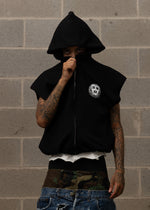 WLRY BLACK PADDED SLEEVELESS HOODIE