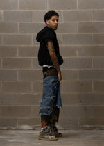 WLRY BLACK PADDED SLEEVELESS HOODIE