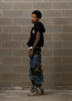 WLRY BLACK PADDED SLEEVELESS HOODIE