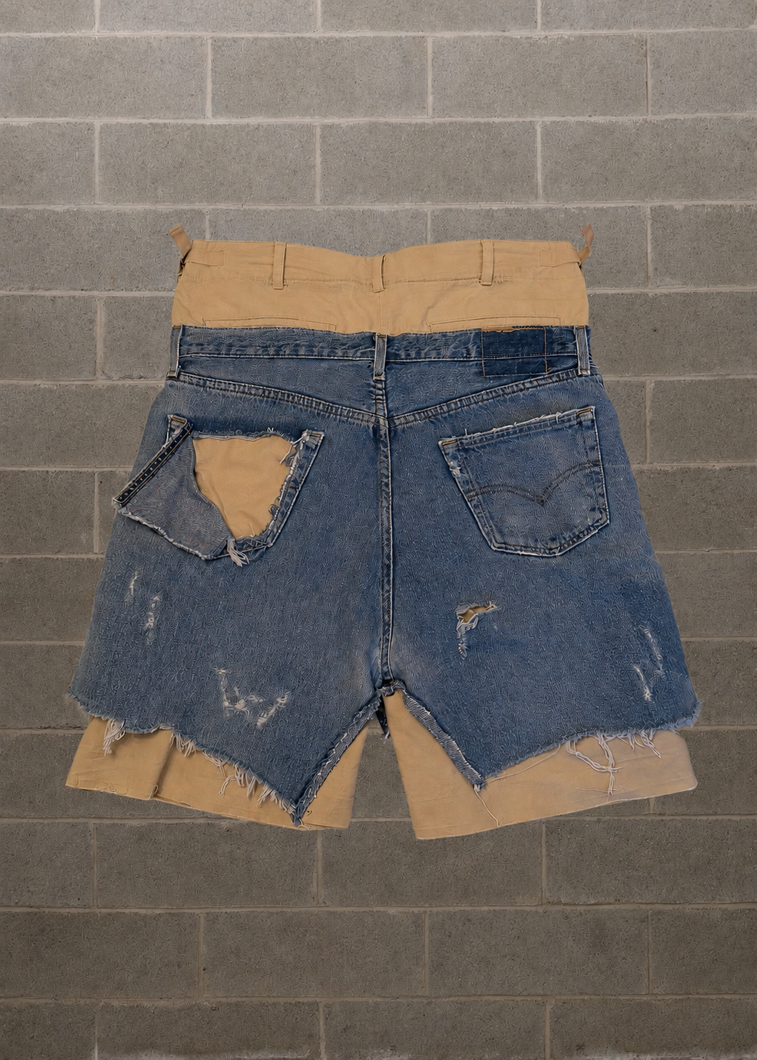 WLRY DISTRESSED PANTS BEIGE 1 OF 1