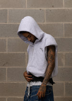 WLRY GREY PADDED SLEEVELESS HOODIE