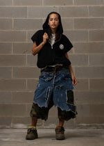 WLRY BLACK PADDED SLEEVELESS HOODIE